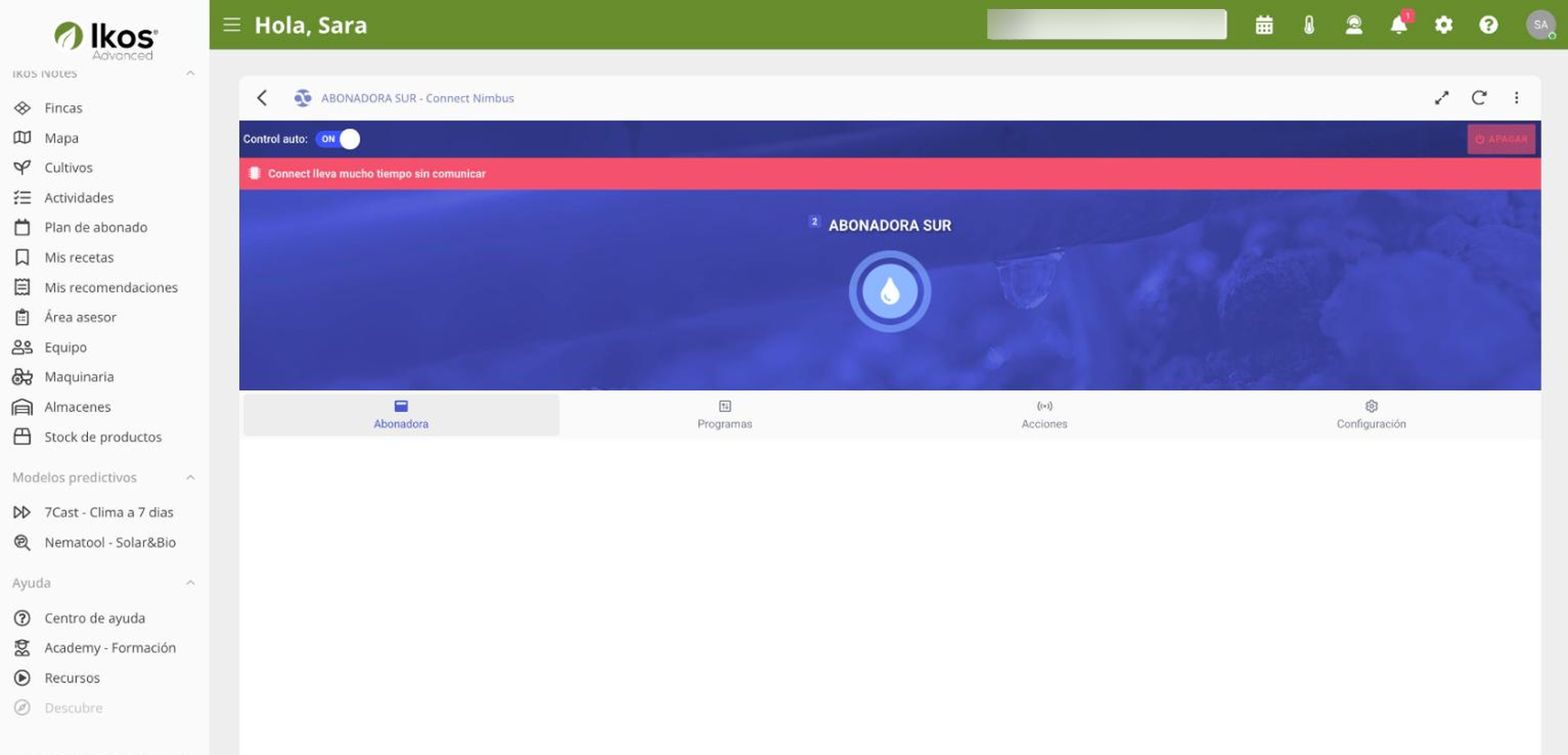 Ficha de la abonadora en web