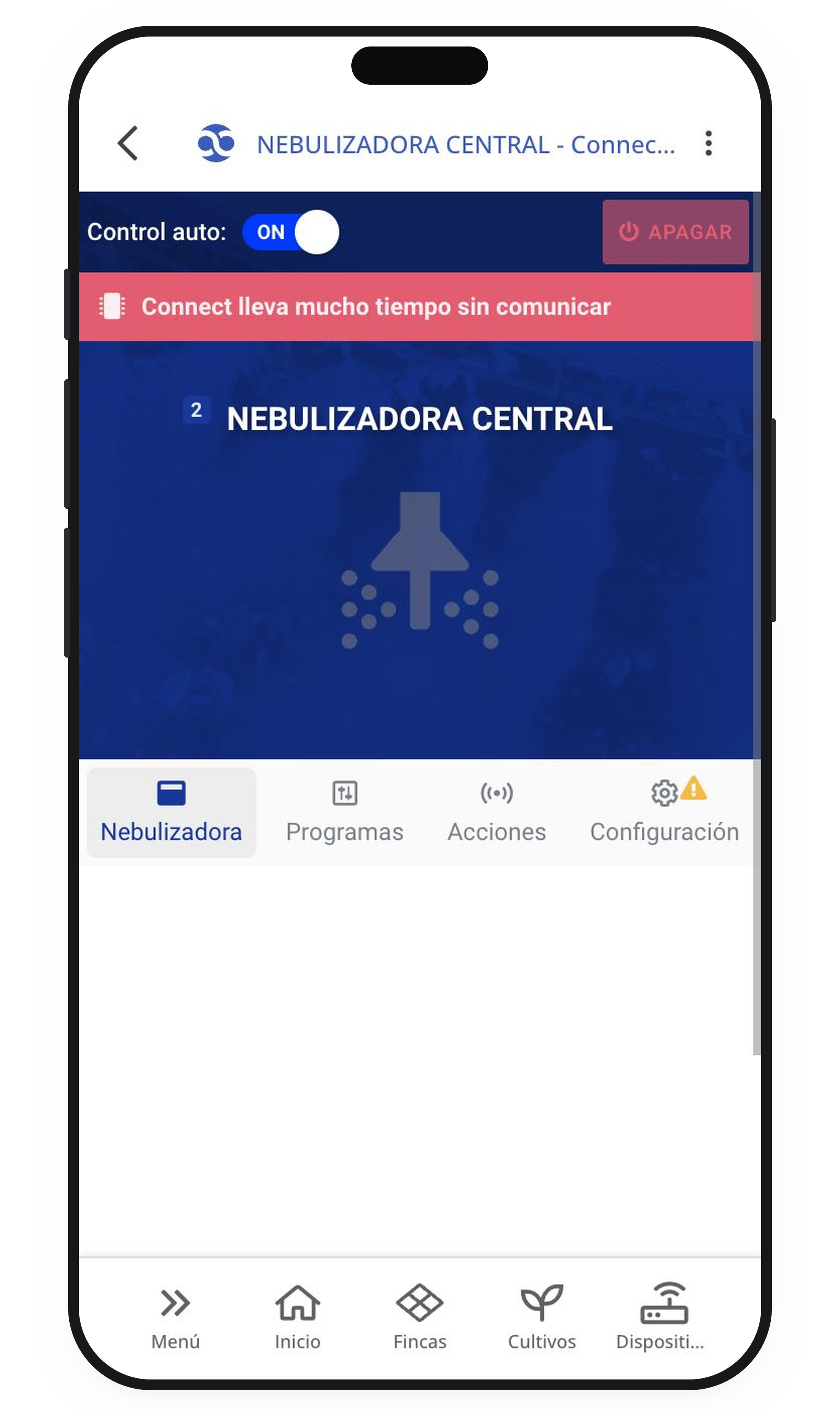Ficha de la nebulizadora recién creada